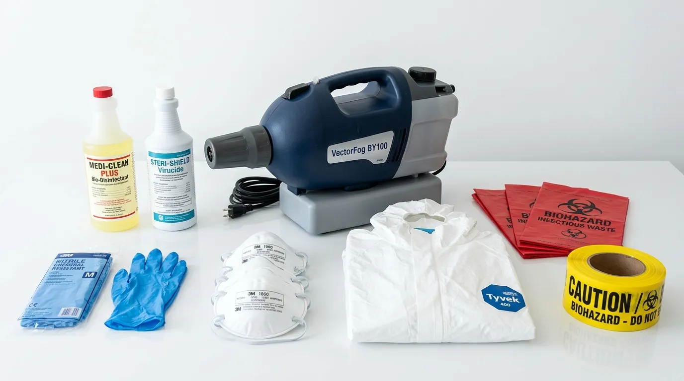 Professional biohazard remediation crew working in Canoga Park